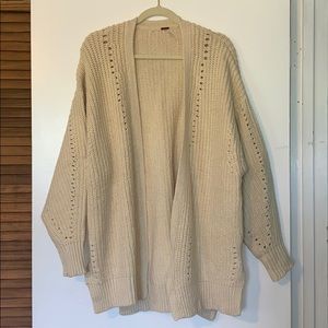 Free People Cream Oversized Cardigan size XS